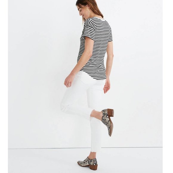 Madewell Striped Whisper Cotton Rib-Crewneck Tee - Picture 3 of 4